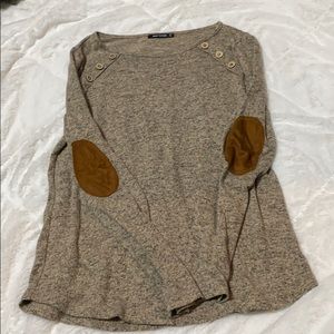 Pink Clover sweater with elbow pads